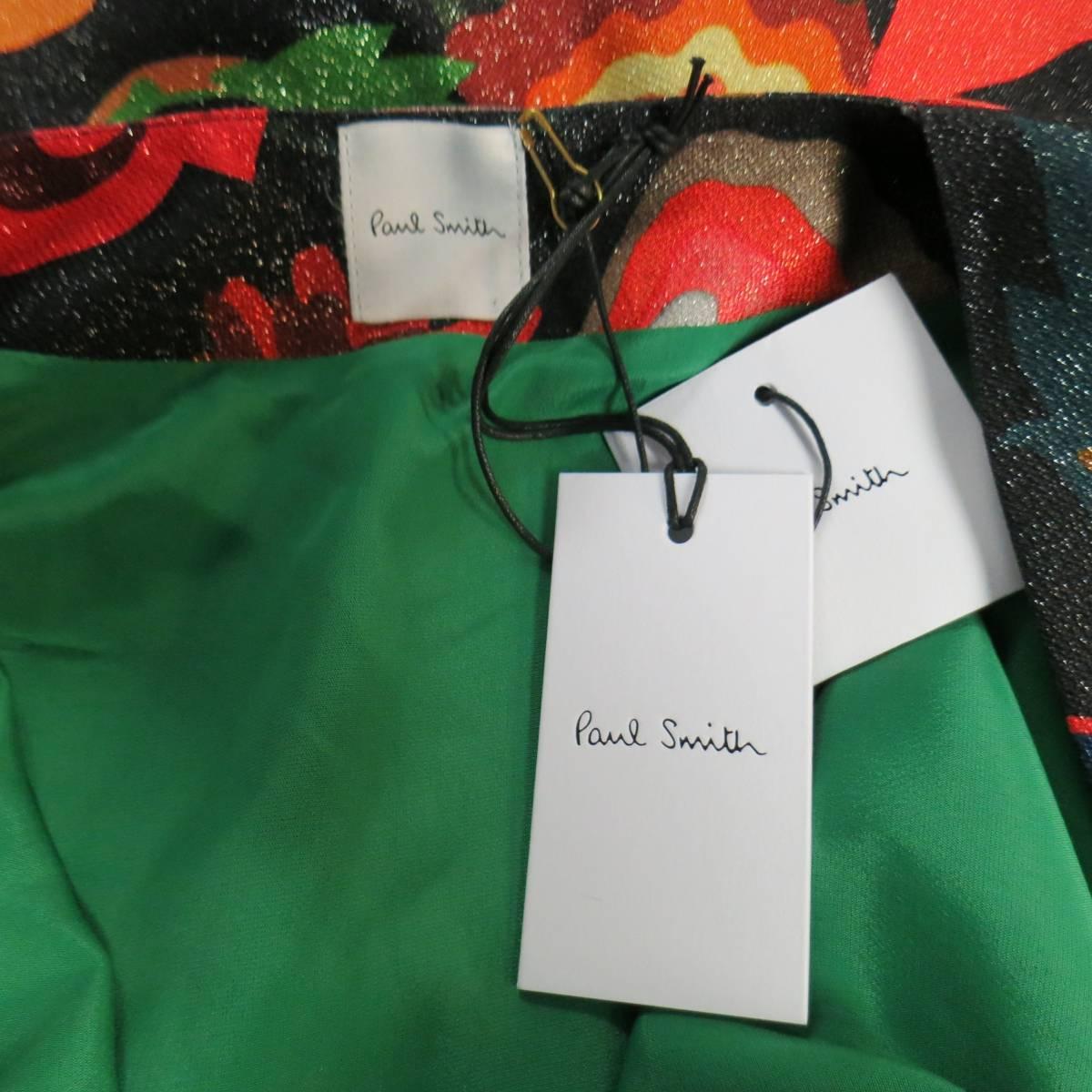 PAUL SMITH Size 6 Multi-Color Floral Black Silk Blend Lurex Backless Dress 5
