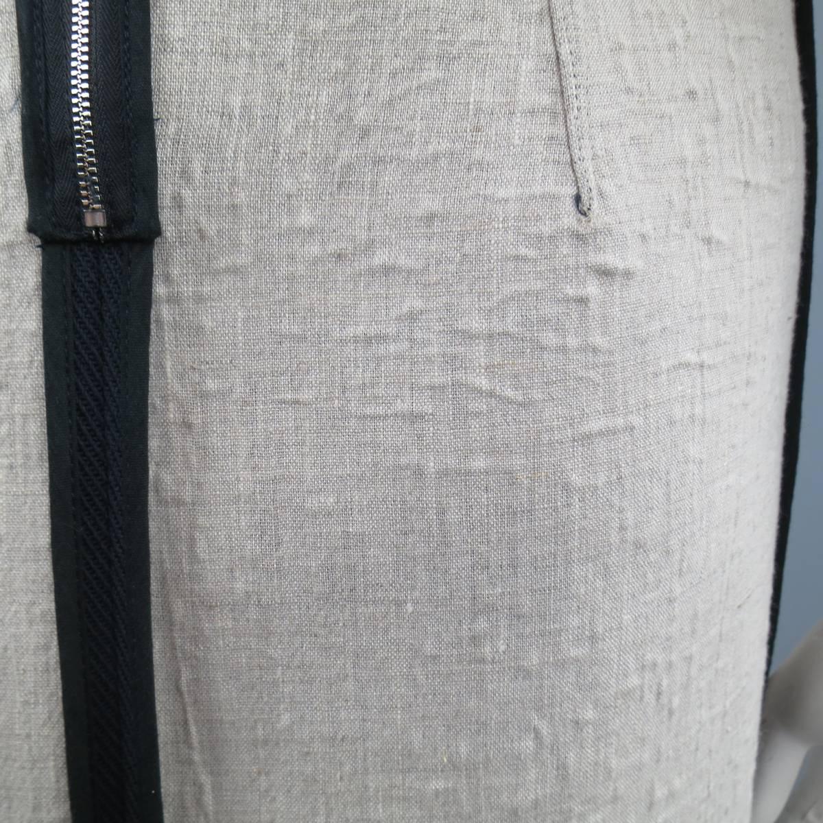 MARNI Size 2 Beige Wool / Linen Sleeveless Reverse Seam Dress 1