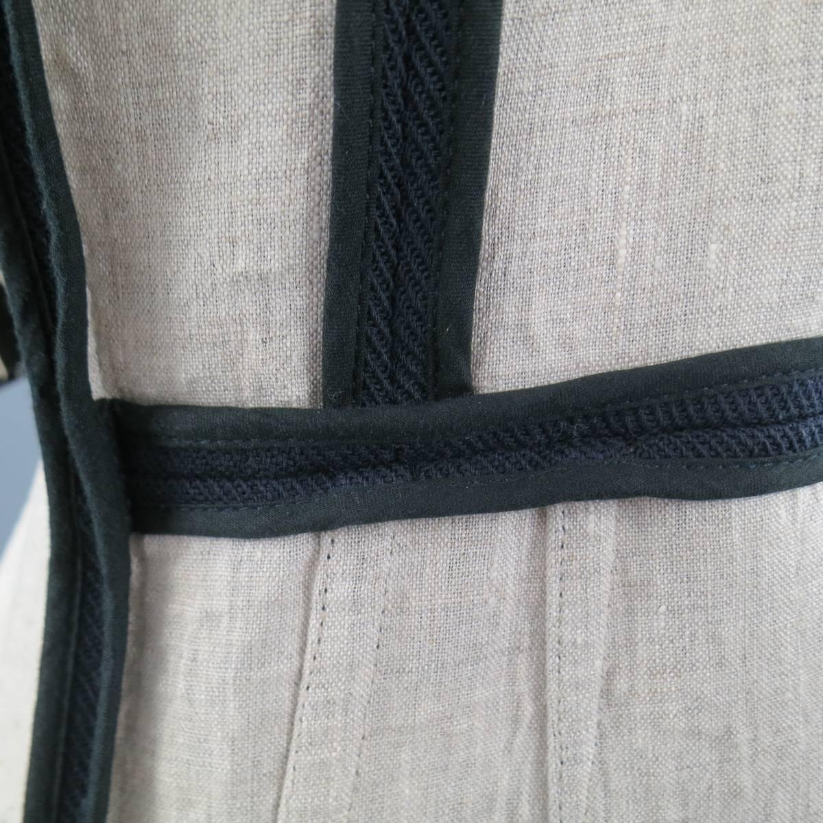 MARNI Size 2 Beige Wool / Linen Sleeveless Reverse Seam Dress 3