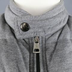 Men's MONCLER XXL Heather Grey Quilted Cotton Down Vest