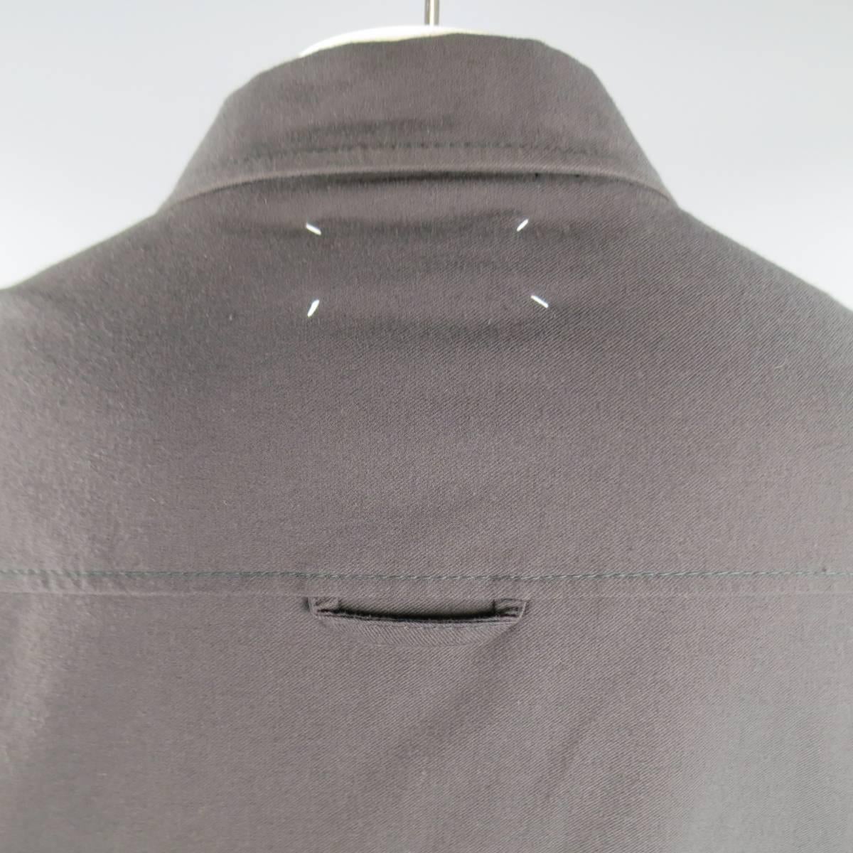 Men's MAISON MARTIN MARGIELA 42 Charcoal Cotton / Wool Oversized Shirt Jacket 2