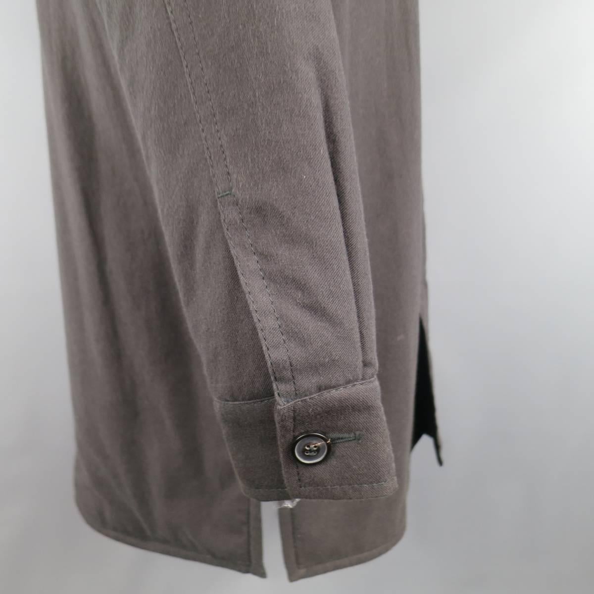 Gray Men's MAISON MARTIN MARGIELA 42 Charcoal Cotton / Wool Oversized Shirt Jacket