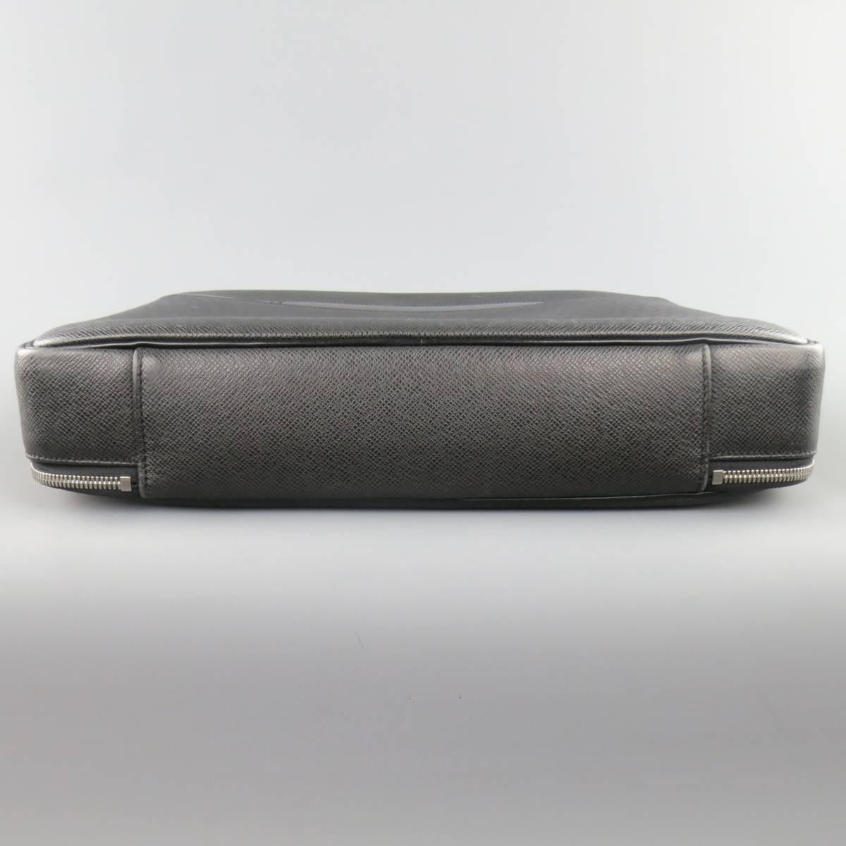 Women's or Men's LOUIS VUITTON Briefcase - Black Leather ODESSA ARDOISE Computer LV Bag