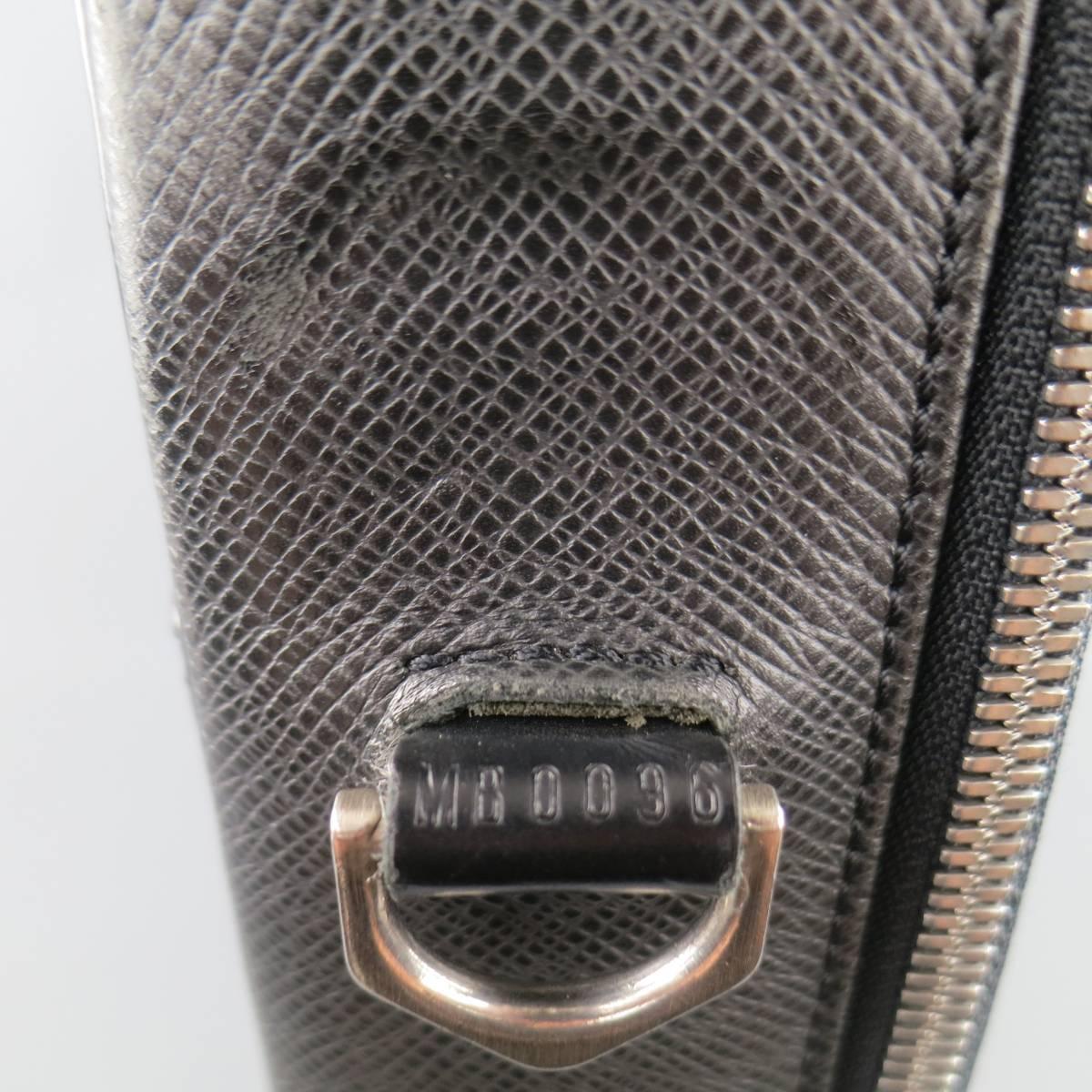 LOUIS VUITTON Briefcase - Black Leather ODESSA ARDOISE Computer LV Bag 2