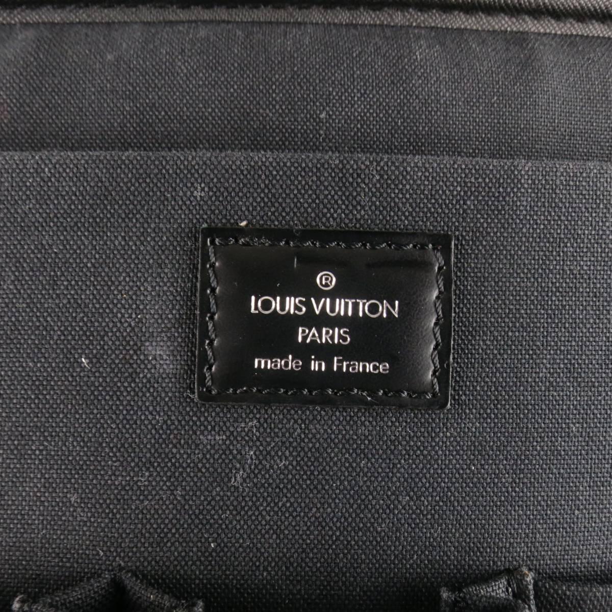 LOUIS VUITTON Briefcase - Black Leather ODESSA ARDOISE Computer LV Bag 4