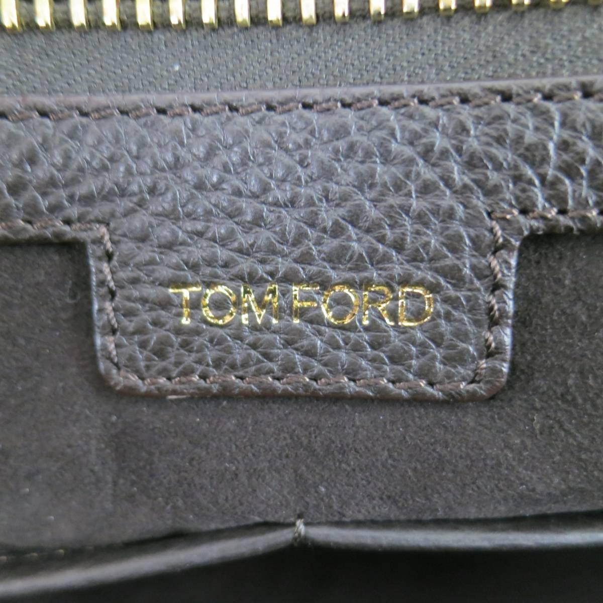 Tom Ford Brown Buckley Leather Travel Trapeze Bag Briefcase  1