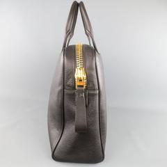 Tom Ford Brown Buckley Leather Travel Trapeze Bag Briefcase