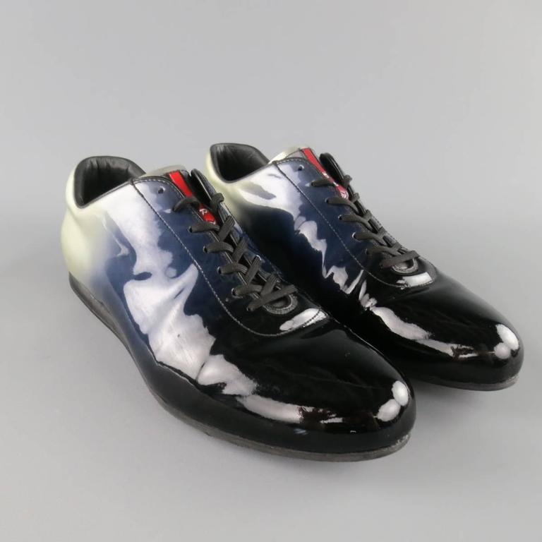 prada mens patent leather shoes