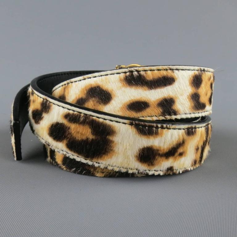 YVES SAINT LAURENT Size 40 Leopard Cheetah Pony Hair Gold  display picture 1