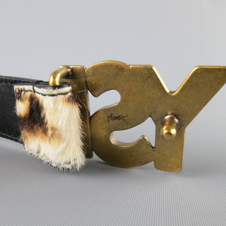 YVES SAINT LAURENT Size 40 Leopard Cheetah Pony Hair Gold  display picture 2