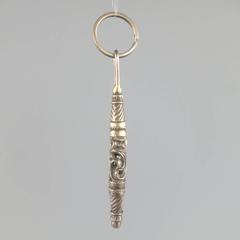 CHROME HEARTS Sterling Silver Long Wand Charm Key Chain Ring