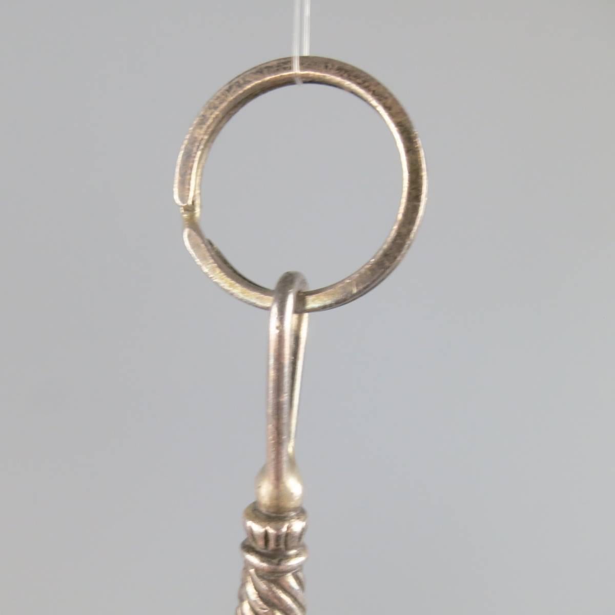 Women's or Men's CHROME HEARTS Sterling Silver Long Wand Charm Key Chain Ring