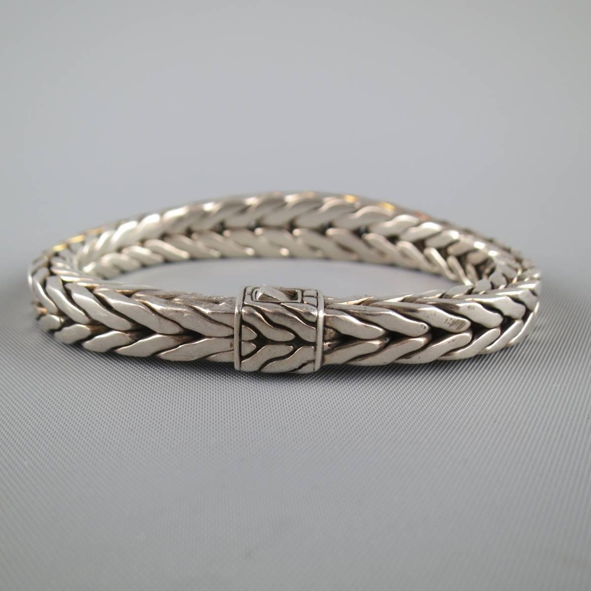 JOHN HARDY Sterling Silver Braided Snake Chain Bracelet In Excellent Condition In San Francisco, CA