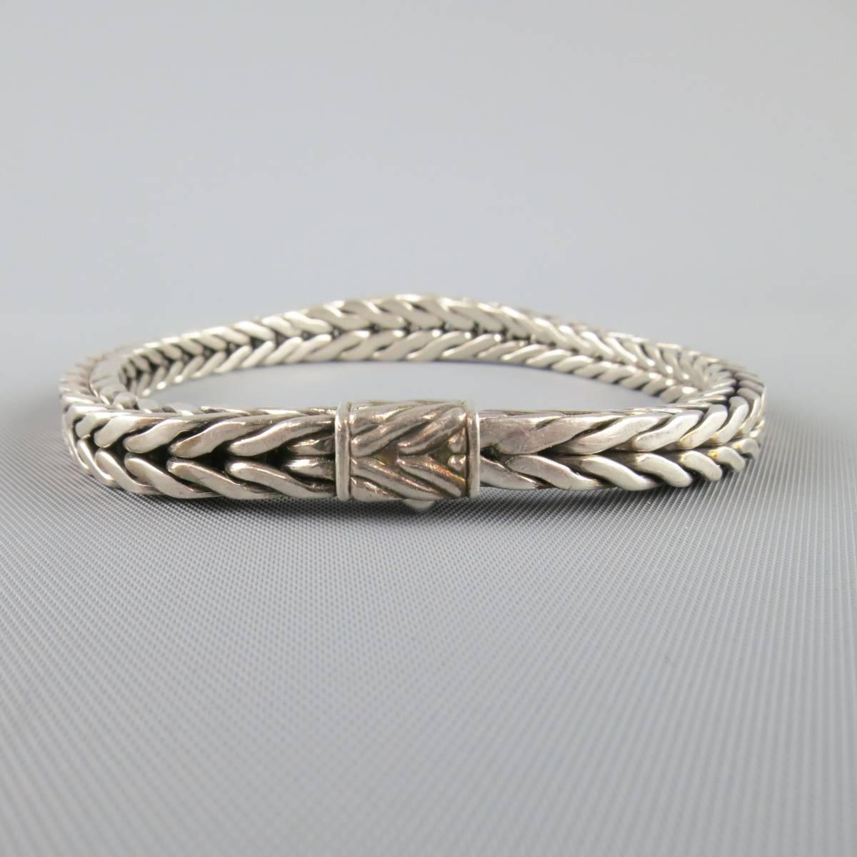 JOHN HARDY Sterling Silver Braided Snake Chain Bracelet In Excellent Condition In San Francisco, CA