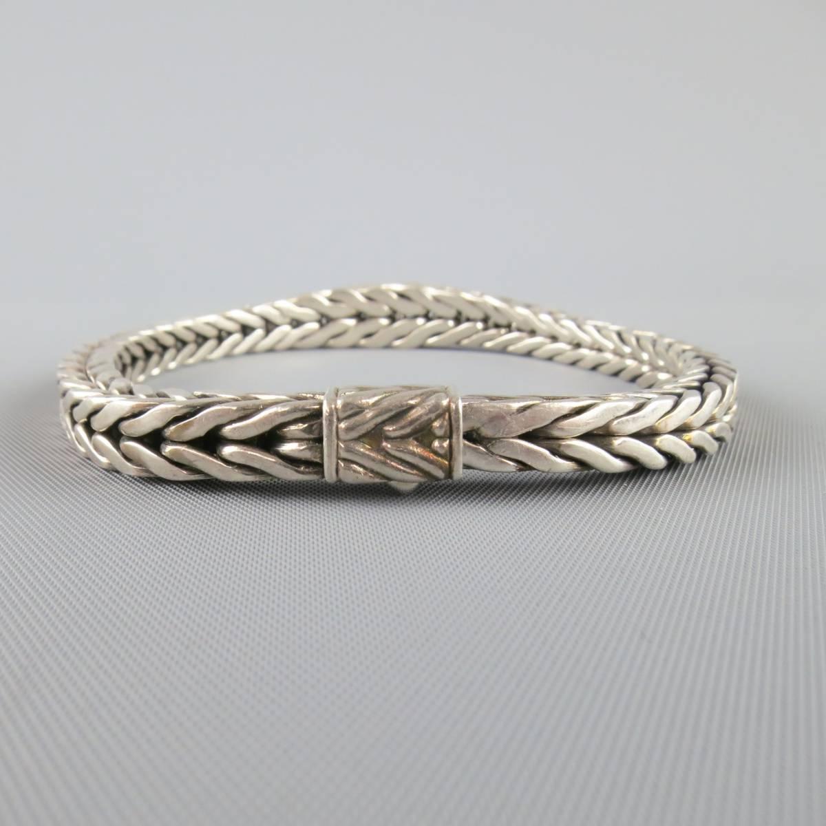 Women's or Men's JOHN HARDY Sterling Silver Braided Snake Chain Bracelet