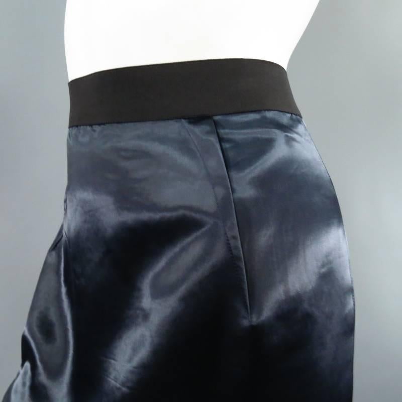 navy satin skirt