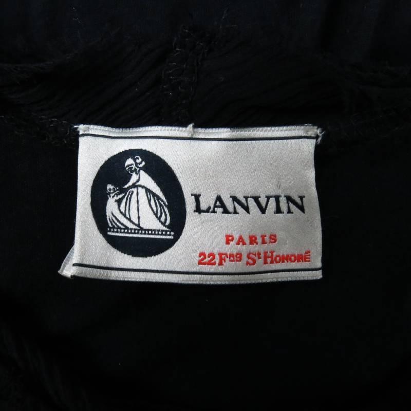 LANVIN Size M Black Sequin Embellished Raw Edge Pullover T Shirt 3