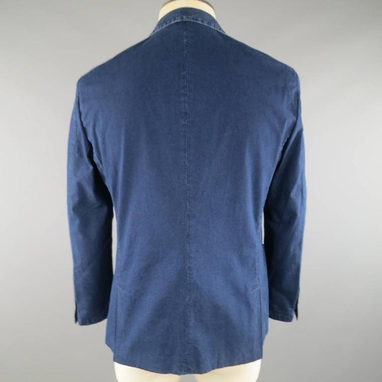 Men's PRADA 40 Short Indigo Dyed Denim Look Cotton 2 Button Sport Coat ...