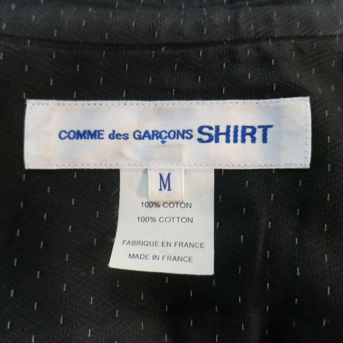 Men's COMME des GARCONS Size M Black Dots Panel Cotton Long Sleeve Shirt 4