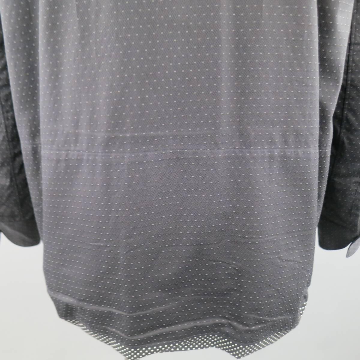 Men's COMME des GARCONS Size M Black Dots Panel Cotton Long Sleeve Shirt 3
