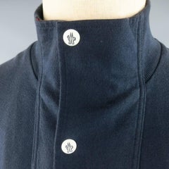 Men's MONCLER GAMME BLEU 40 Navy Cotton Snap Placket Collar Jacket