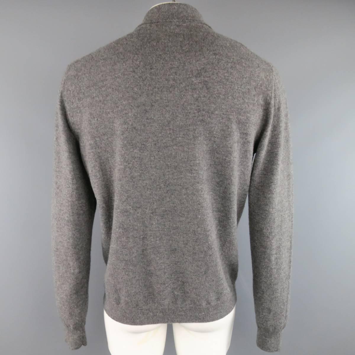 Men's JIL SANDER 42 Heather Grey Wool Blend Knit Double Breasted Cardigan In Good Condition In San Francisco, CA
