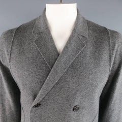 Men's JIL SANDER 42 Heather Grey Wool Blend Knit Double Breasted Cardigan