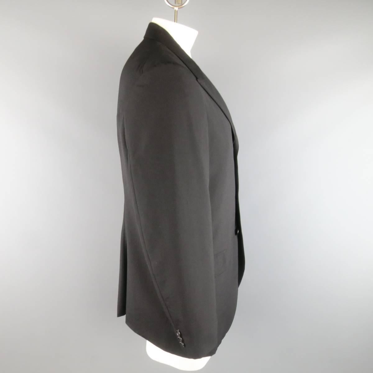 Men's COMME des GARCONS HOMME PLUS 42 Black Wool Gold Interior Boxy Sport Coat In Excellent Condition In San Francisco, CA