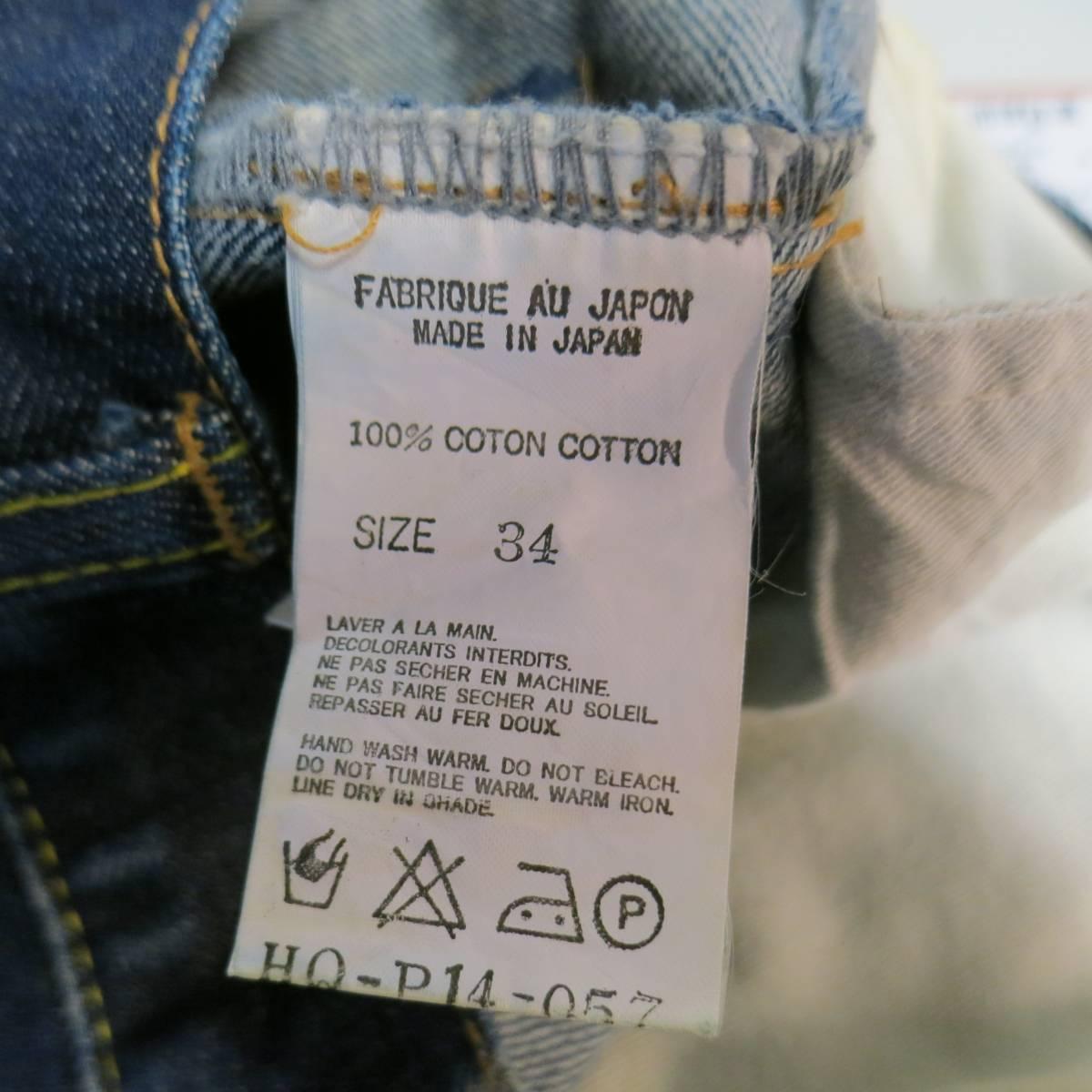 Men's Vintage YOHJI YAMAMOTO Size 34 Indigo Selvedge Denim Wide Leg Jeans 3