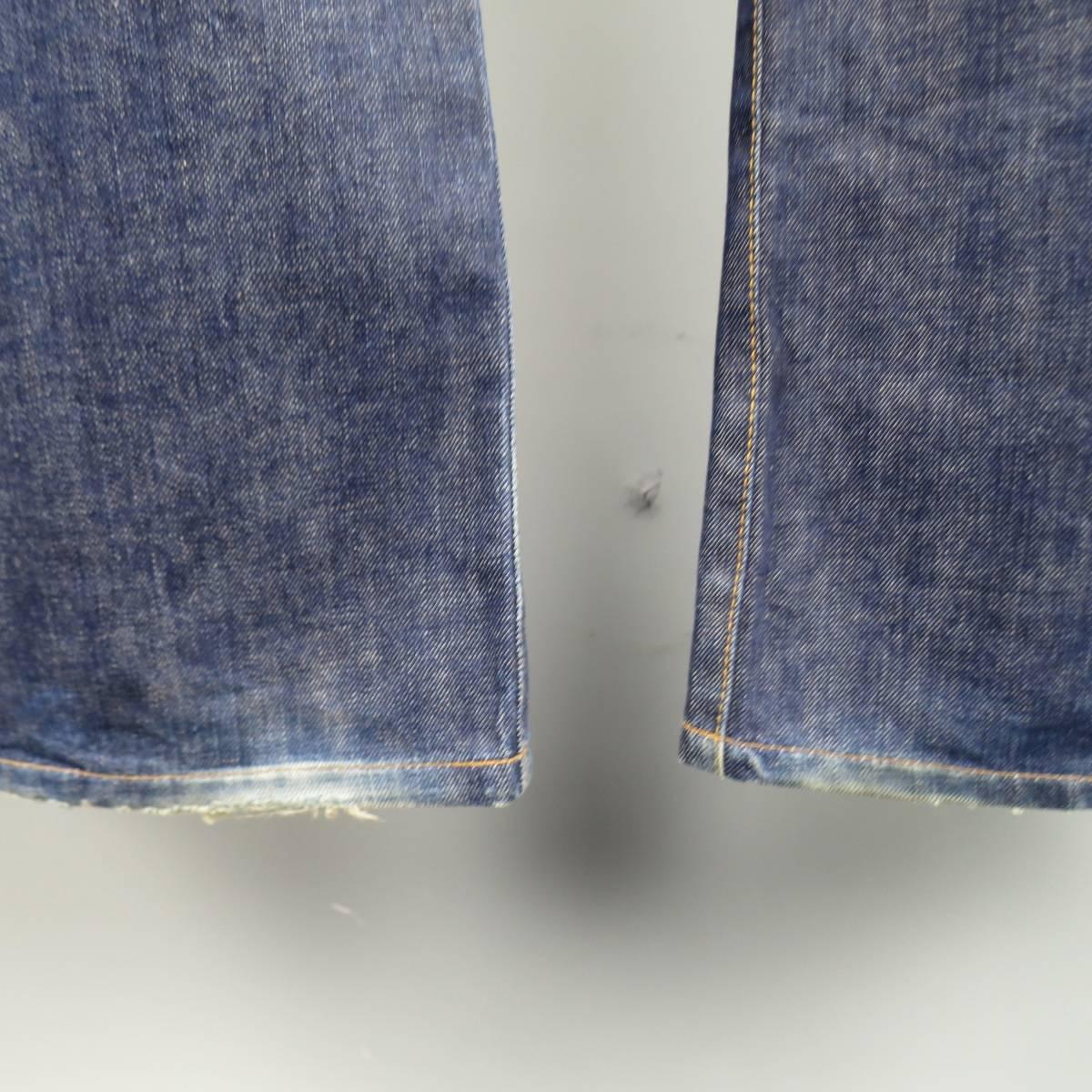 Men's Vintage YOHJI YAMAMOTO Size 34 Indigo Selvedge Denim Wide Leg Jeans 1