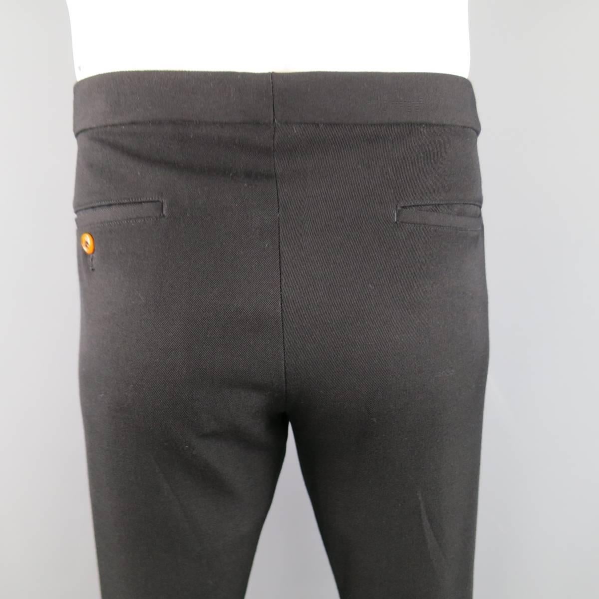 Men's COMME des GARCONS Size 36 Black Wool Frayed Seam Dress Pants 3