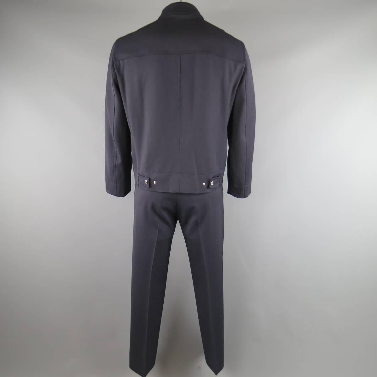 Men's DOLCE & GABBANA Navy Wool Blend Workwear Inspired Suit 3