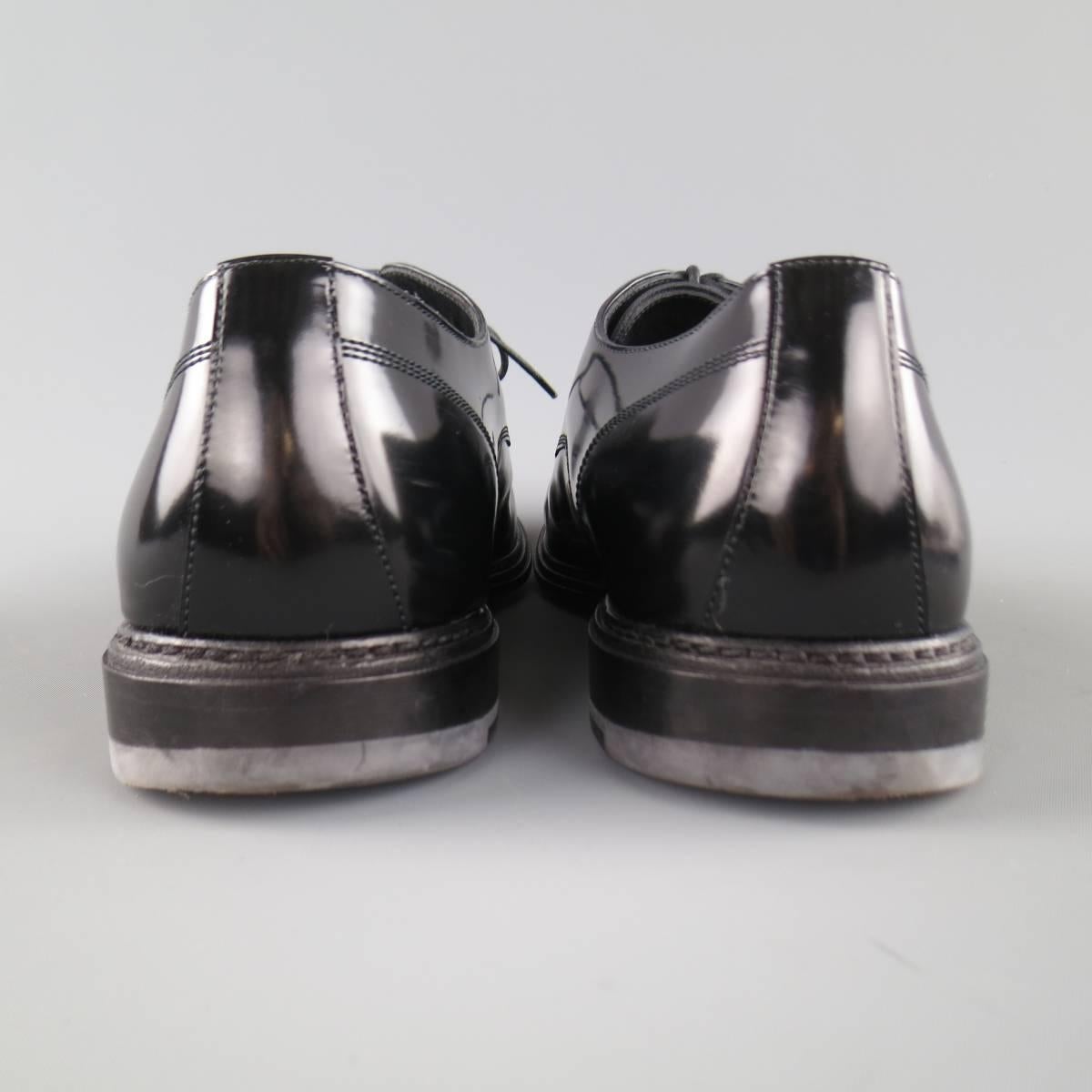 Men's MARC JACOBS Size 10 Black Patent Leather Lace Up Derbys 2