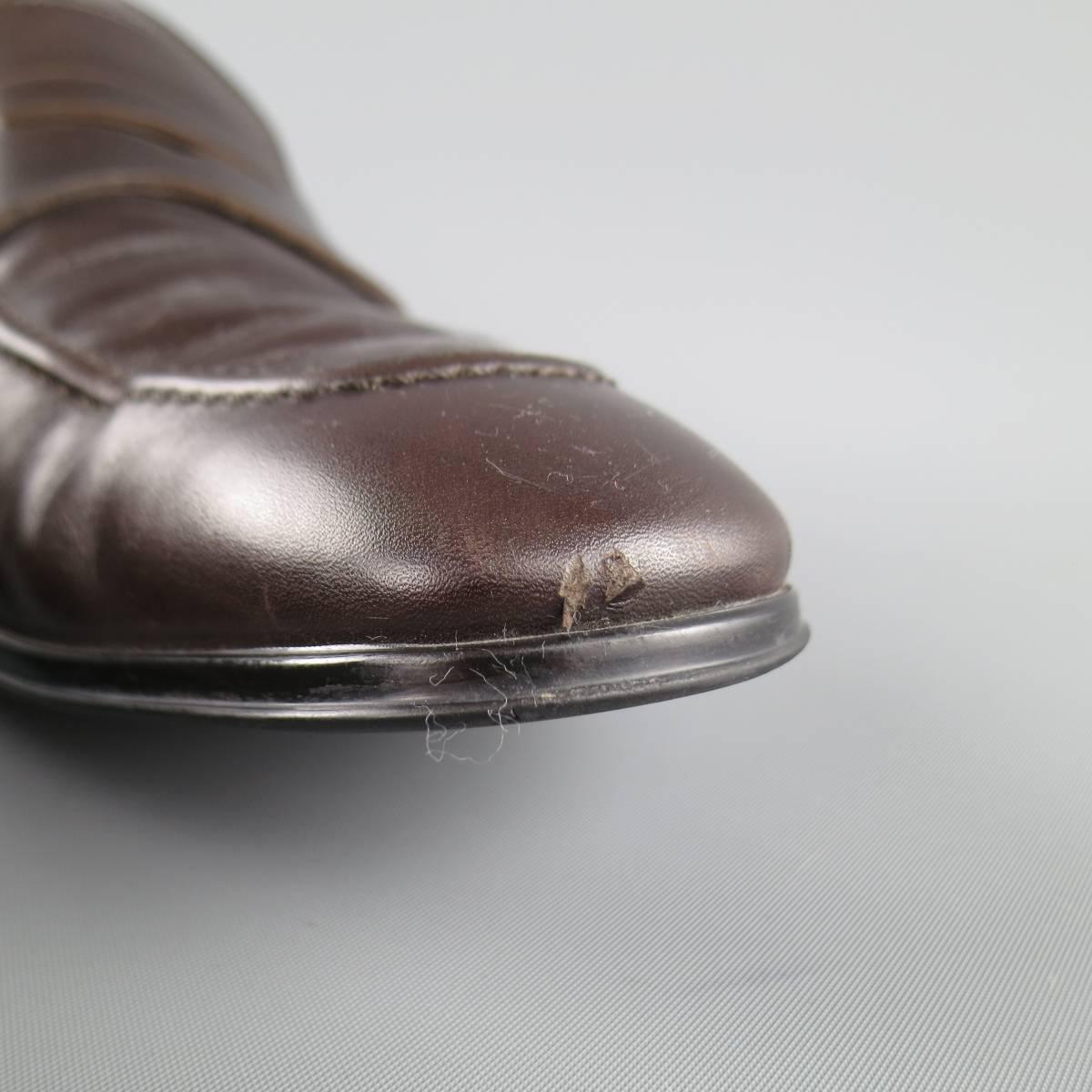 Men's SALVATORE FERRAGAMO Size 8.5 Brown Leather Penny Loafers In Good Condition In San Francisco, CA