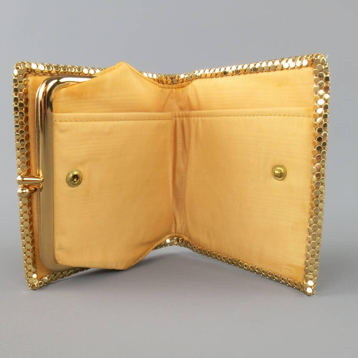 Vintage LIVINGSTON Bros. Gold Metal Chainmail Mesh Coin Purse Wallet In Excellent Condition In San Francisco, CA