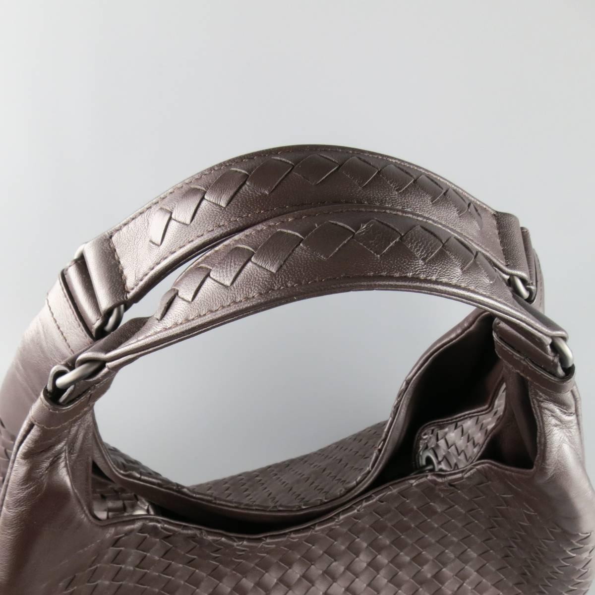 Women's BOTTEGA VENETA Brown Woven Intrecciato Leather Campana Hobo Bag