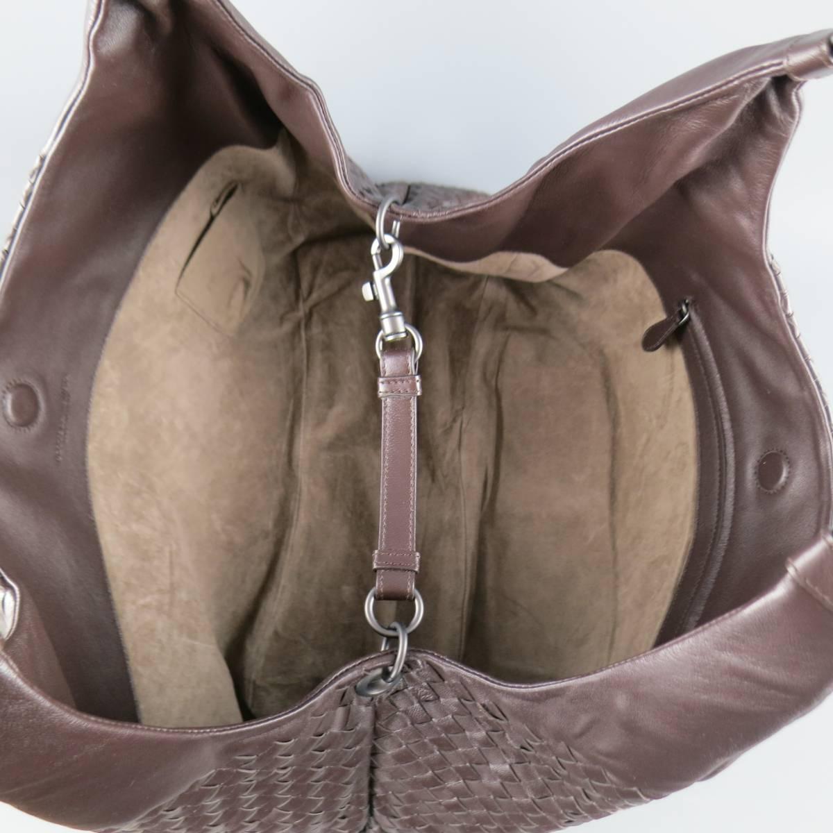 BOTTEGA VENETA Brown Woven Intrecciato Leather Campana Hobo Bag 1