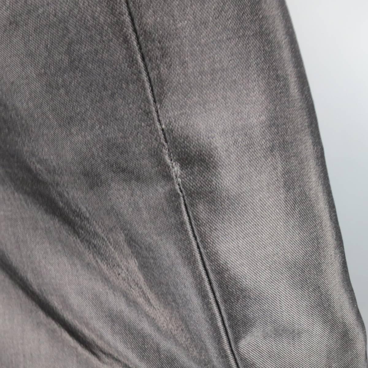 Gray RALPH LAUREN COLLECTION Pencil Skirt Size 4 Metallic Grey Wool Blend