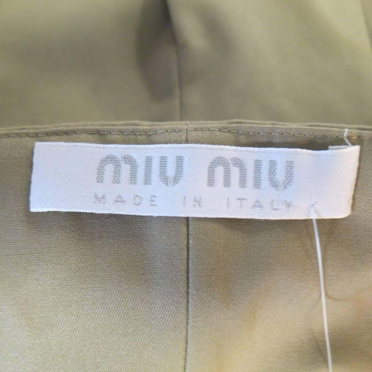 MIU MIU Size 2 Khaki Lace Up Open Bustier Camisole Top In Good Condition In San Francisco, CA