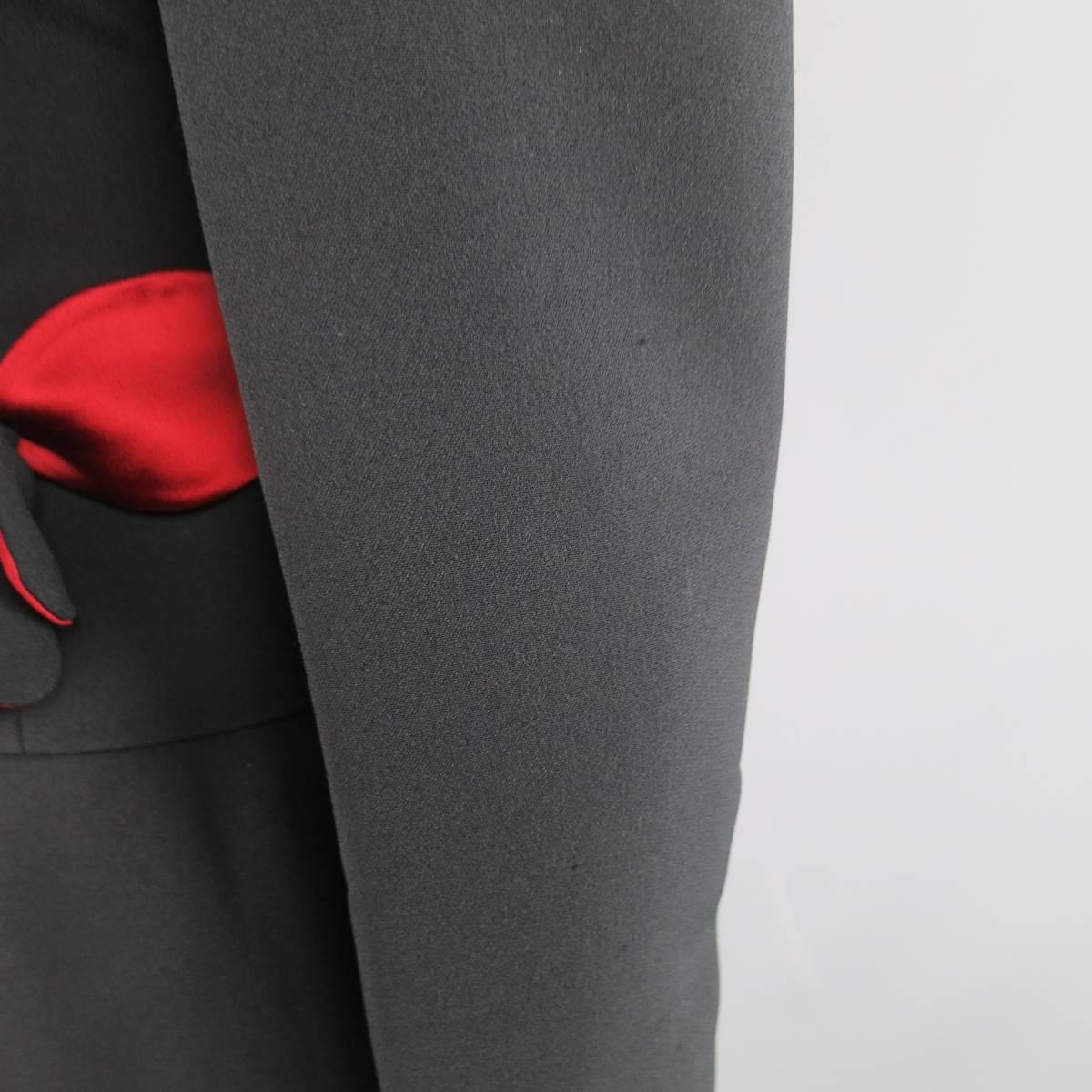 Vintage MOSCHINO Cheap and Chic 8 Black and Red Roses Skirt Suit at ...