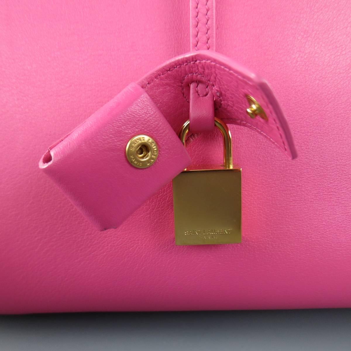 Saint Laurent Handbag - Pink Leather Small Sac Du Jour Bag Bag In Good Condition In San Francisco, CA