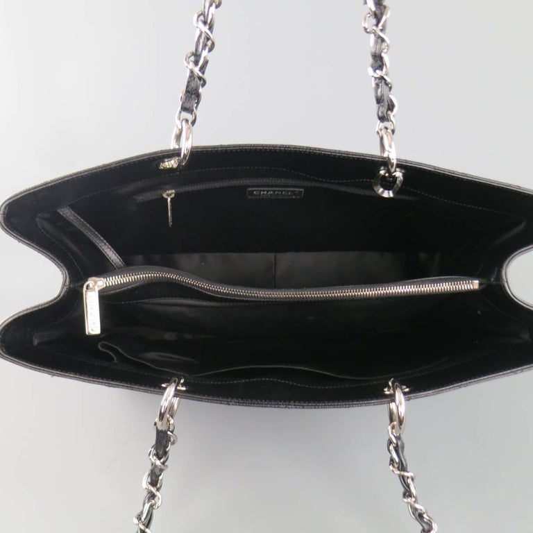 Black Quilted Bag Silver Chain