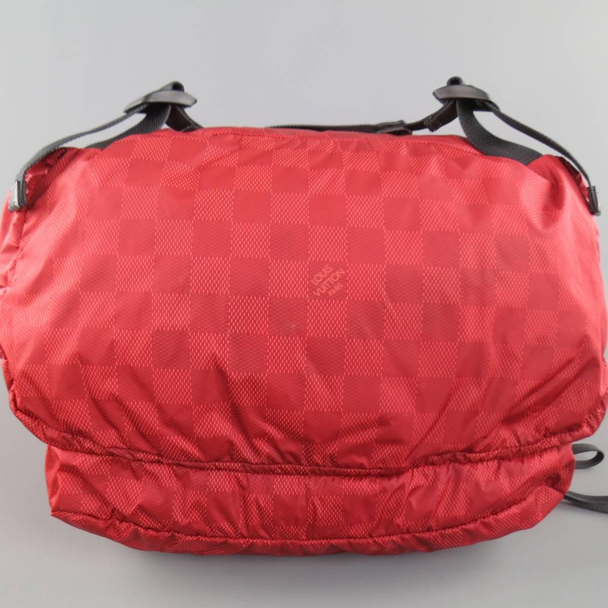 LOUIS VUITTON Cup 2012 Brick Red Damier Print Nylon Backpack 1