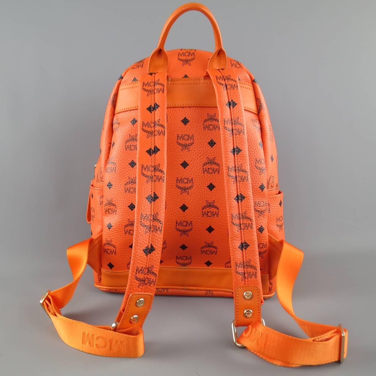 orange mcm backpack