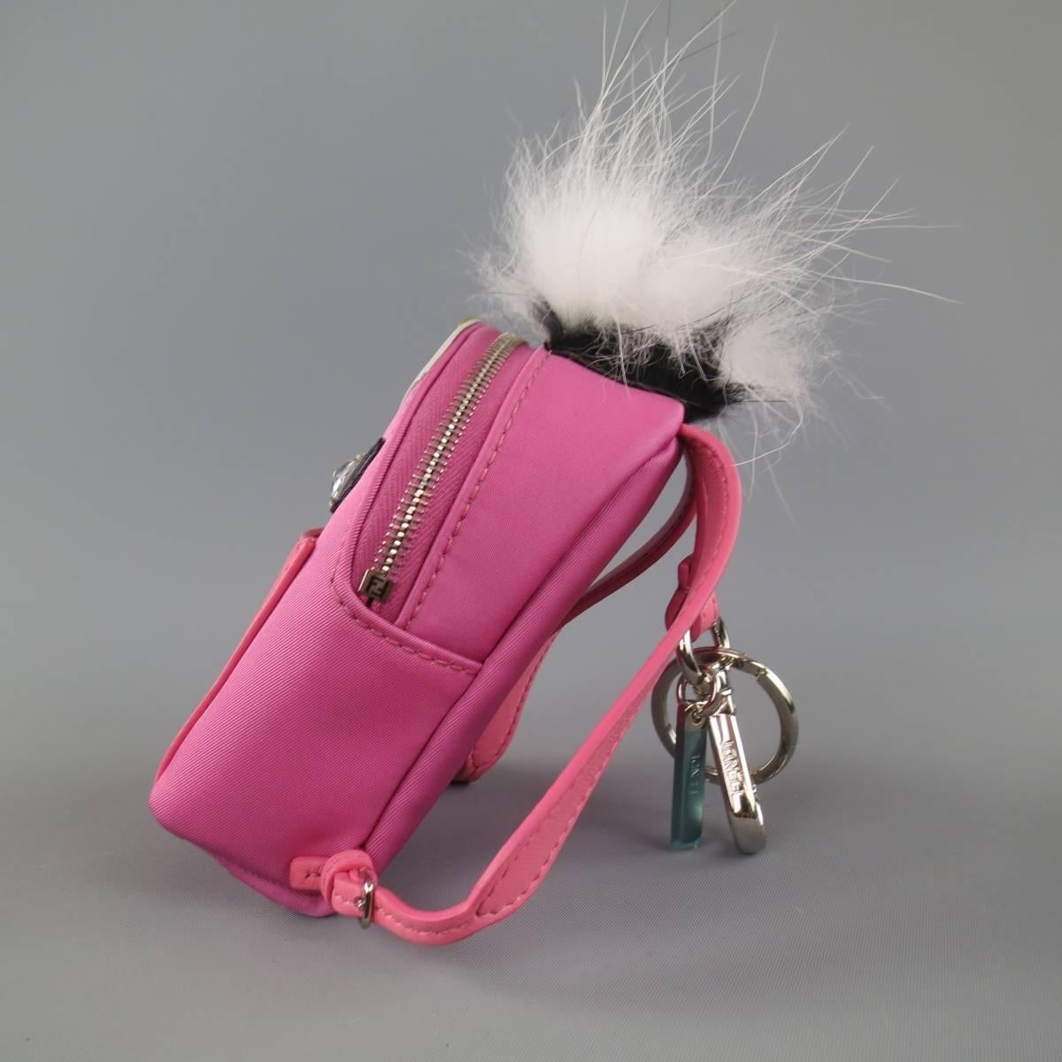FENDI Pink Monster Micro Backpack Keychain Charm 1
