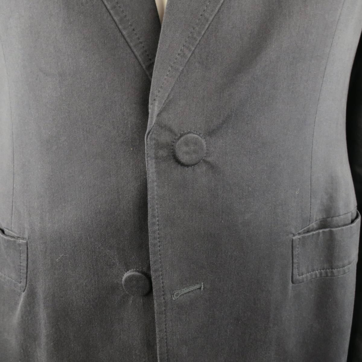 MAISON MARTIN MARGIELA 42 Black Cotton Blend Faux Button Sport Coat In Excellent Condition In San Francisco, CA