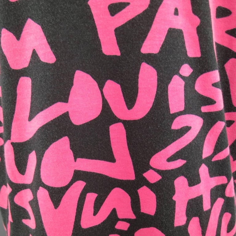 Louis Vuitton X Stephen Sprouse Black/Pink Grafitti Print Cotton Modal T-Shirt  L Louis Vuitton