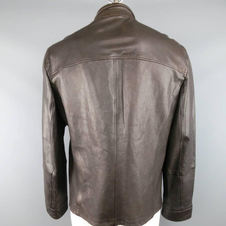 Brunello Cucinelli Jacket - Men's Jacket Brown Leather Coat For Sale at ...