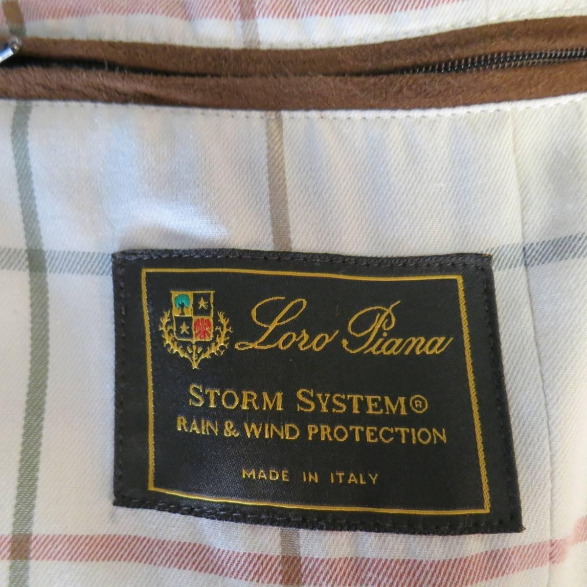 Men's LORO PIANA XL Olive Solid Cotton Storm System Rain Protection Vest 3