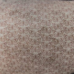 Vintage BOTTEGA VENETA Taupe Butterfly Print Suede Clutch Pouch Handbag